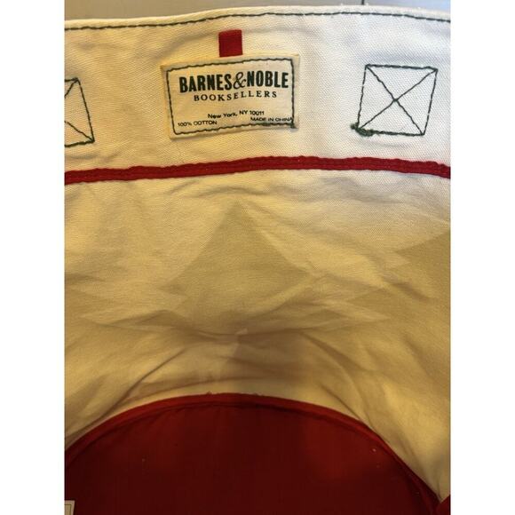 Barnes & Noble Cotton Canvas Tote Pine Trees Deer Dove Waxed Bag - Picture 3 of 7